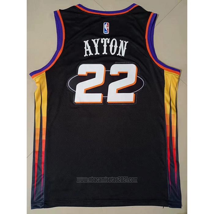 Camiseta Phoenix Suns Deandre Ayton #22 75th Anniversary 2022 Negro